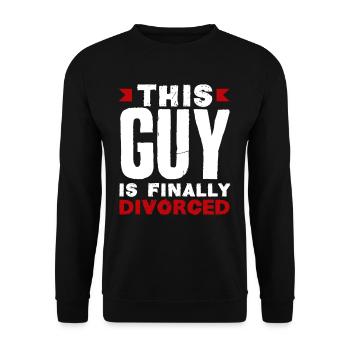Dieser Kerl Ist Endlich Geschieden Sieg Scheidung - Unisex Pullover - Schwarz - Vorne - Alina (178cm) & Michal (187cm)