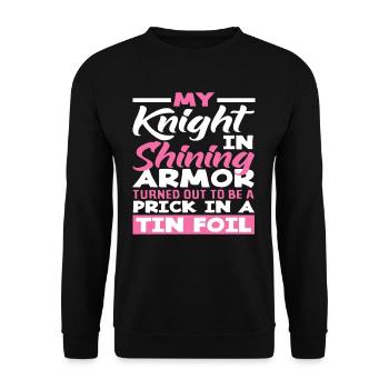 Mon chevalier en armure brillante Piqûre de papier d’aluminium - Sweat-shirt Unisexe - noir - Devant - Alina (178cm) & Michal (187cm)