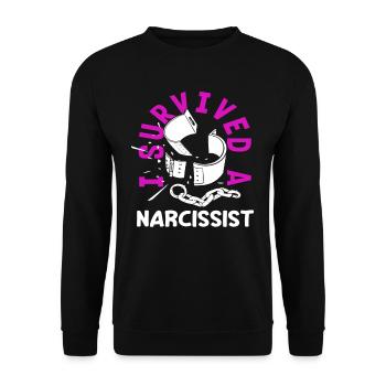 J’ai divorcé d’un narcissique - Sweat-shirt Unisexe - noir - Devant - Alina (178cm) & Michal (187cm)