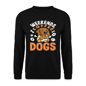 Weekends Coffee Dogs Lovers - Unisex Sweatshirt - black - Front - Alina (178cm) & Michal (187cm)