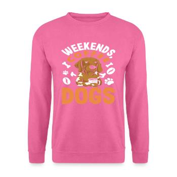 Week-ends Café Chiens Amoureux - Sweat-shirt Unisexe - rose - Devant