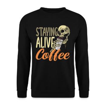 Le squelette des amateurs de café reste éveillé - Sweat-shirt Unisexe - noir - Devant - Alina (178cm) & Michal (187cm)