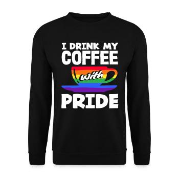 Les amateurs de café fiers de fierté - Sweat-shirt Unisexe - noir - Devant - Alina (178cm) & Michal (187cm)