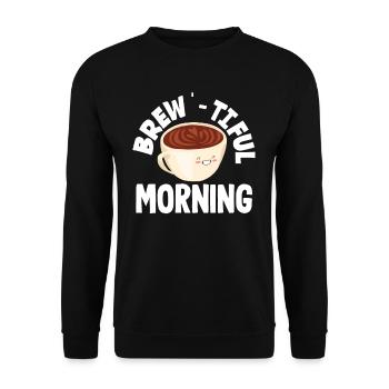 Matin infusé pour les amateurs de café - Sweat-shirt Unisexe - noir - Devant - Alina (178cm) & Michal (187cm)