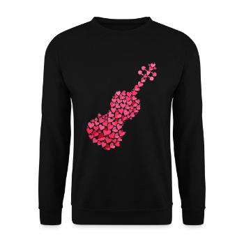 alto alto violon violon coeur art coeur coeur art coeur - Sweat-shirt Unisexe - noir - Devant - Alina (178cm) & Michal (187cm)