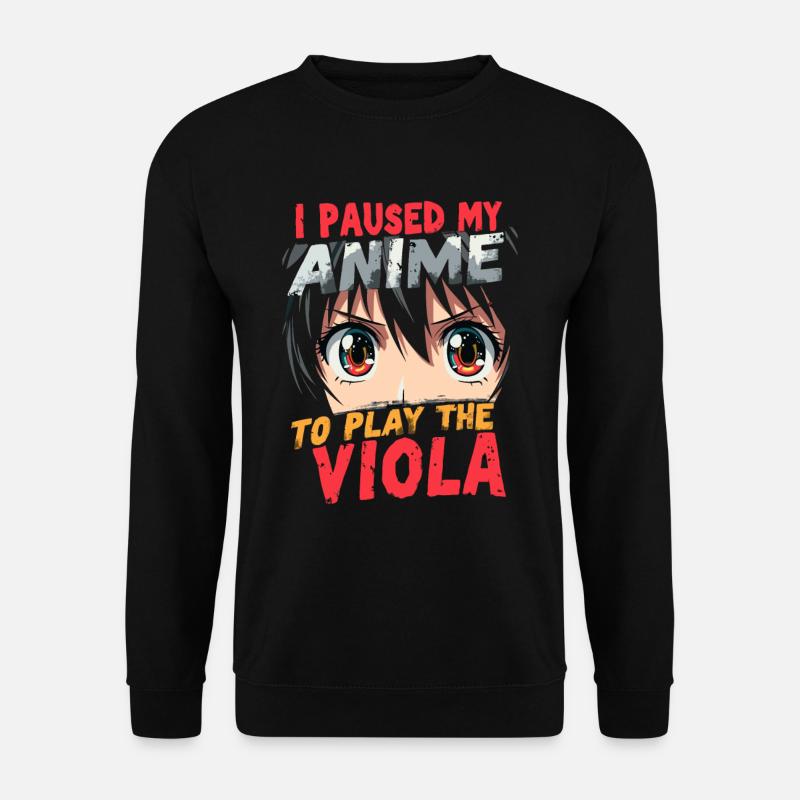 Bratsche Viola Bratschist Paused Anime Comic Art - Unisex Pullover - Schwarz