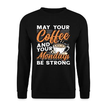 Amateur de café Assemblée forte - Sweat-shirt Unisexe - noir - Devant - Alina (178cm) & Michal (187cm)