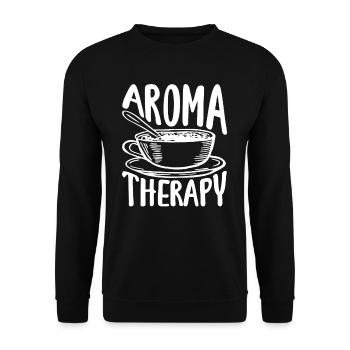 Aromatherapie Für Kaffee Liebhaber - Unisex Pullover - Schwarz - Vorne - Alina (178cm) & Michal (187cm)
