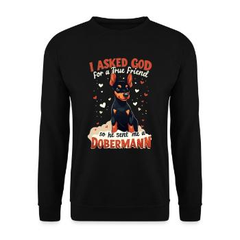 Doberman Ami Ami Mignon Chiot - Sweat-shirt Unisexe - noir - Devant - Alina (178cm) & Michal (187cm)