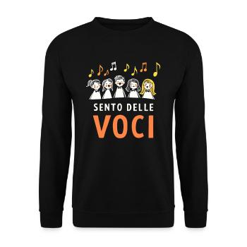 J’entends des voix Chef de chœur Chanteur - Sweat-shirt Unisexe - noir - Devant - Alina (178cm) & Michal (187cm)