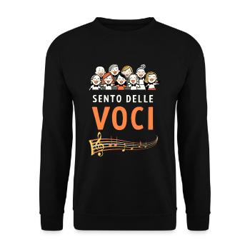 J’entends des voix Chef de chœur Chanteur - Sweat-shirt Unisexe - noir - Devant - Alina (178cm) & Michal (187cm)