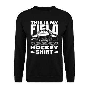 Das Ist Mein Feldhockey Spieler Shirt - Unisex Pullover - Schwarz - Vorne - Alina (178cm) & Michal (187cm)