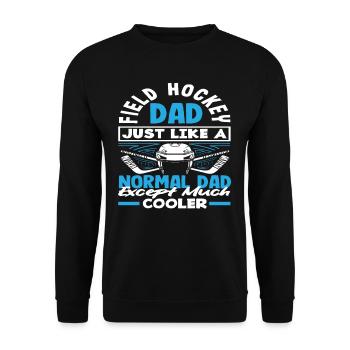 Joueur de hockey sur gazon papa plus cool que papa normal - Sweat-shirt Unisexe - noir - Devant - Alina (178cm) & Michal (187cm)