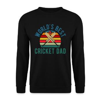 Best Cricketer Dad Retro Design - Unisex Sweatshirt - black - Front - Alina (178cm) & Michal (187cm)