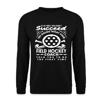 Feldhockeyspieler Tipp Vom Trainer - Unisex Pullover - Schwarz - Vorne - Alina (178cm) & Michal (187cm)