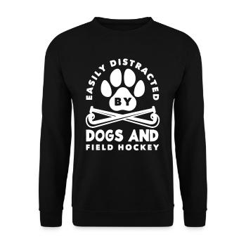 Facilement distrait par les chiens et les joueurs de hockey sur gazon - Sweat-shirt Unisexe - noir - Devant - Alina (178cm) & Michal (187cm)