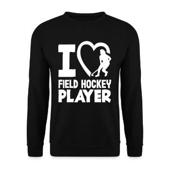 Ich Liebe Feldhockeyspieler - Unisex Pullover - Schwarz - Vorne - Alina (178cm) & Michal (187cm)