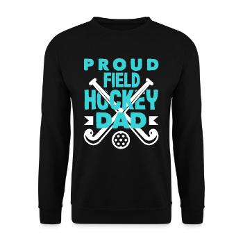 Proud Field Hockey Player Dad - Unisex Sweatshirt - black - Front - Alina (178cm) & Michal (187cm)