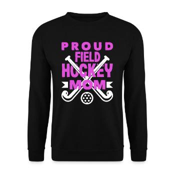 Stolze Feldhockey Spieler Mama - Unisex Pullover - Schwarz - Vorne - Alina (178cm) & Michal (187cm)
