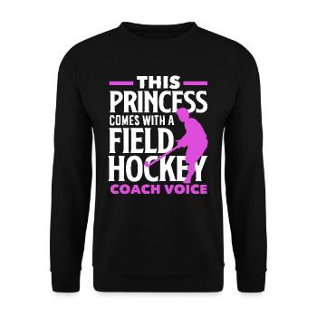 Princess With Hockey Coach Voice - Unisex Sweatshirt - black - Front - Alina (178cm) & Michal (187cm)