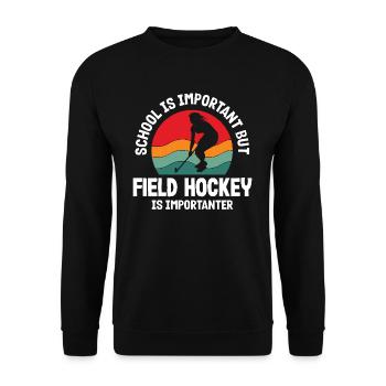 L’école de joueur de hockey sur gazon est importante - Sweat-shirt Unisexe - noir - Devant - Alina (178cm) & Michal (187cm)