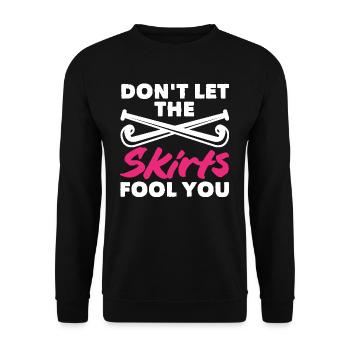 Don't let skirts fool you - Unisex Sweatshirt - black - Front - Alina (178cm) & Michal (187cm)