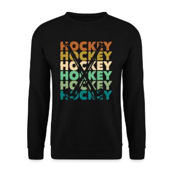 Field Hockey Player Retro Style - Unisex Sweatshirt - black - Front - Alina (178cm) & Michal (187cm)