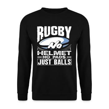Rugby Spieler Kein Helm Nur Mut - Unisex Pullover - Schwarz - Vorne - Alina (178cm) & Michal (187cm)