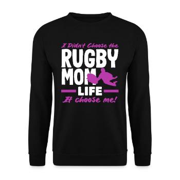 Rugby Spieler Mama Leben Wählt Mich - Unisex Pullover - Schwarz - Vorne - Alina (178cm) & Michal (187cm)