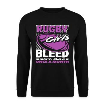 Rugby Spielerinnen Mädchen Power Mehr Als Einmal - Unisex Pullover - Schwarz - Vorne - Alina (178cm) & Michal (187cm)