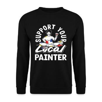 Creatively support your local painter - Unisex Sweatshirt - black - Front - Alina (178cm) & Michal (187cm)