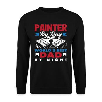 Peintre le jour Meilleur papa la nuit - Sweat-shirt Unisexe - noir - Devant - Alina (178cm) & Michal (187cm)