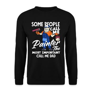 Maler Papa Der Wichtigste - Unisex Pullover - Schwarz - Vorne - Alina (178cm) & Michal (187cm)