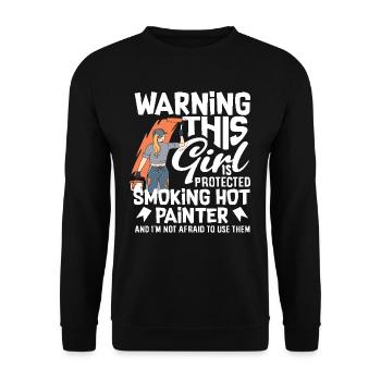 Attention This Girl Hot Painter - Unisex Sweatshirt - black - Front - Alina (178cm) & Michal (187cm)