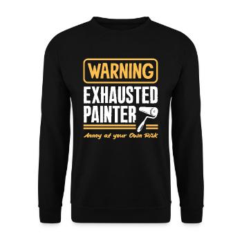 Warnung Erschöpfter Maler Riskiere Es - Unisex Pullover - Schwarz - Vorne - Alina (178cm) & Michal (187cm)
