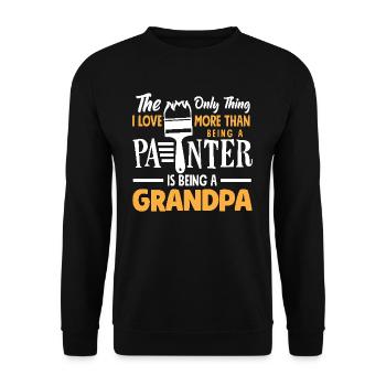 Painters and grandpa love great - Unisex Sweatshirt - black - Front - Alina (178cm) & Michal (187cm)