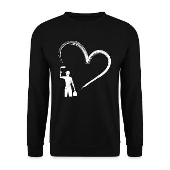 Heart Painting Artist: Loving Brushstrokes - Unisex Sweatshirt - black - Front - Alina (178cm) & Michal (187cm)