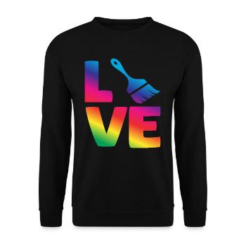 Love for the Painter: Colorful Motif - Unisex Sweatshirt - black - Front - Alina (178cm) & Michal (187cm)