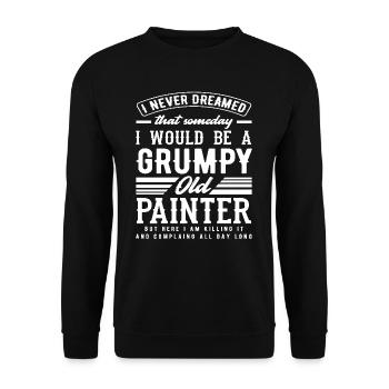 Vieux peintre Déclaration humoristique - Sweat-shirt Unisexe - noir - Devant - Alina (178cm) & Michal (187cm)