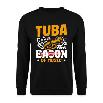 Joueur de tuba Le tuba est le bacon de la musique - Sweat-shirt Unisexe - noir - Devant - Alina (178cm) & Michal (187cm)