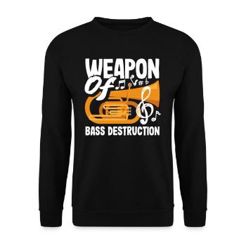 Joueur de tuba Arme de destruction de la basse - Sweat-shirt Unisexe - noir - Devant - Alina (178cm) & Michal (187cm)