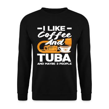 Tuba Player Café Et Tuba Fan - Sweat-shirt Unisexe - noir - Devant - Alina (178cm) & Michal (187cm)