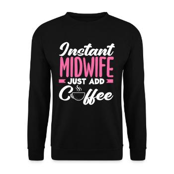Café instantané de sage-femme facile à ajouter - Sweat-shirt Unisexe - noir - Devant - Alina (178cm) & Michal (187cm)