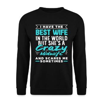 Meilleure femme, sage-femme folle - Sweat-shirt Unisexe - noir - Devant - Alina (178cm) & Michal (187cm)