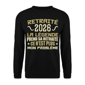 Humor Gift 2026 im Ruhestand, 2026 im Ruhestand - Unisex Pullover - Schwarz - Vorne - Alina (178cm) & Michal (187cm)