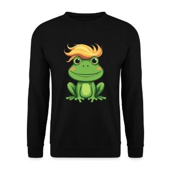 I know where the frog has the curls funny hair - Unisex Sweatshirt - black - Front - Alina (178cm) & Michal (187cm)