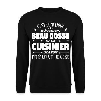 Handsome Man Cook - Unisex Sweatshirt - black - Front - Alina (178cm) & Michal (187cm)