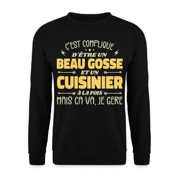 Handsome Man Cook - Unisex Sweatshirt - black - Front - Alina (178cm) & Michal (187cm)