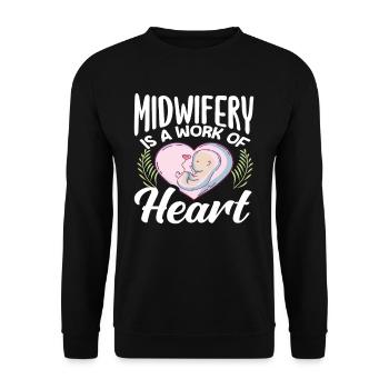 Sage-femme Travail du cœur Bébé Amour - Sweat-shirt Unisexe - noir - Devant - Alina (178cm) & Michal (187cm)