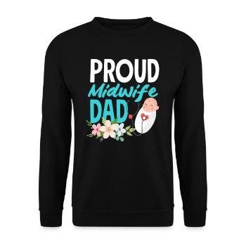 Fier papa sage-femme - Sweat-shirt Unisexe - noir - Devant - Alina (178cm) & Michal (187cm)